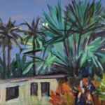 Acryl schilderij, Maya Wildevuur, Banjul, 1998